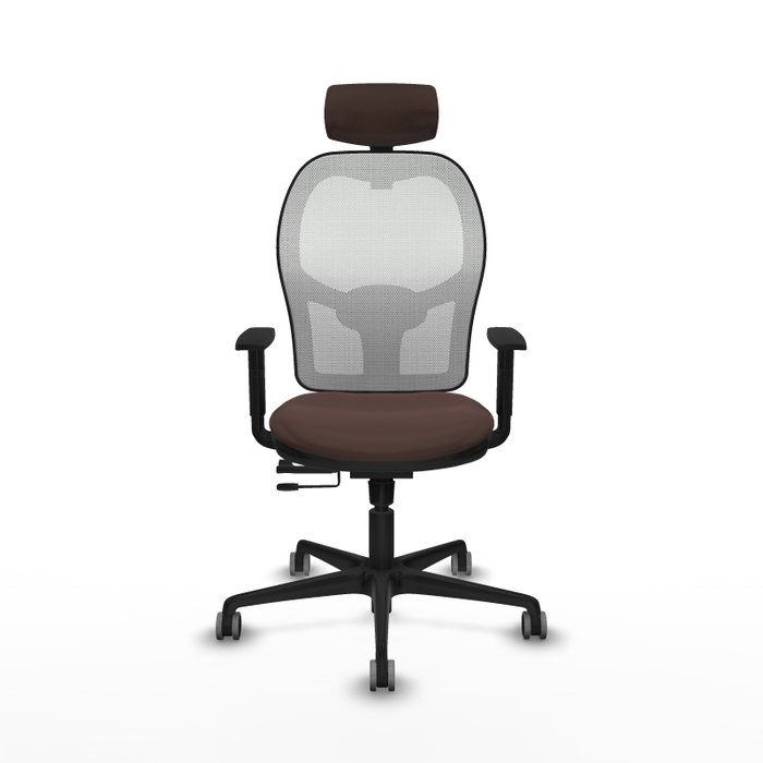 PIQUERAS Y CRESPO Silla de oficina Jorquera con mecanismo Sincro/Traslack Marrón y Blanco PIQUERAS Y CRESPO Silla de oficina Jorquera con mecanismo Sincro/Traslack Marrón y Blanco