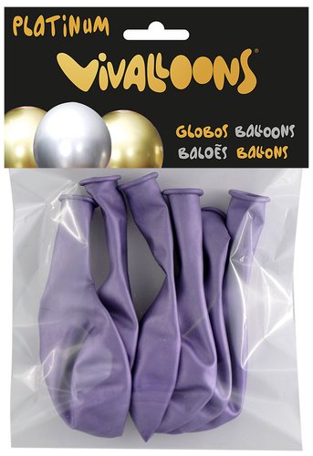 Blanca Globos de Látex Biodegradables Lila 6 Unidades