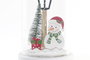 DKD Home Decor Decoración Navidad Tradicional Blanco Rojo MDF Cristal Papá Noel Muñeco Nieve LED 11 x 18 x 11 cm (6 Unidades)