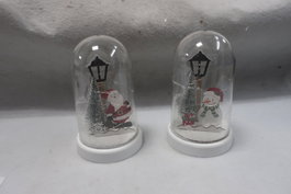 DKD Home Decor Decoración MDF y Cristal Papá Noel y Muñeco de Nieve 11x11x18 cm