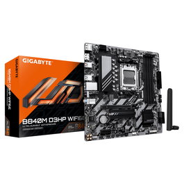 GIGABYTE B840M D3HP WIFI6E Placa Base ATX AM5, Chipset AMD B840, DDR5 hasta 8200 MHz (O.C.), 2x M.2 PCIe 4.0, Wi-Fi 6E, Bluetooth 5.3, USB 3.2 Gen 2, LAN 1GbE
