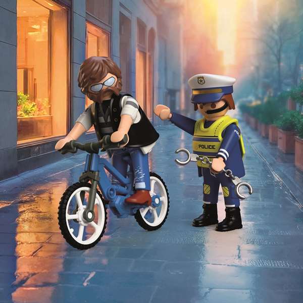 Playmobil City Action - Robo de Bicicleta, Figura de Acción para Niños de 4 a 10 Años
