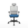 PIQUERAS Y CRESPO Silla de oficina Haches con mecanismo Sincro/Traslack, Azul claro y Blanco