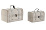 DKD Home Decor Baúl Moderno Blanco Set de 2, 15.5 x 24 x 15.5 cm, Madera DM y Poliéster