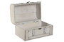DKD Home Decor Baúl Moderno Blanco Set de 2, 15.5 x 24 x 15.5 cm, Madera DM y Poliéster