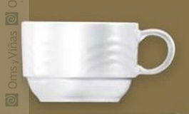 LANGENTHAL ONDA BL. TAZA 23 DESAYUNO - Taza Apilable para Desayuno de la Colección Onda (Set de 6)