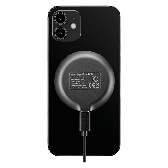 Sandberg Wireless Charger Magnet Qi2 15W Negro Sandberg Wireless Charger Magnet Qi2 15W Negro