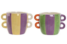DKD Home Decor Macetero Multicolor 16 x 15 x 22.5 cm (2 Unidades) Dolomita