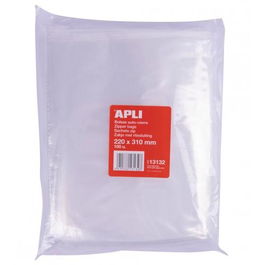 Apli Bolsas Autocierre 220x310 mm LDPE Transparente Pack 100 Unidades
