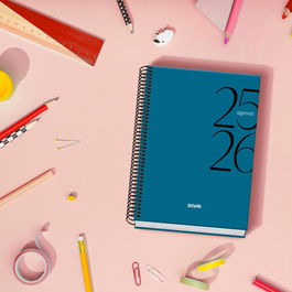 Dohe Agenda Escolar 2025-2026 Sistema Basic 52056 A5 Tapa Carton Forrado Semana Vista Azul