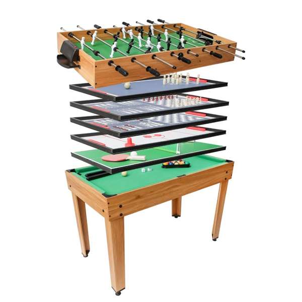 Ociotrends Mesa Multijuegos 7 en 1 (Futbolín, Ping-Pong, Hockey) - 106.9 x 60.5 x 81 cm - Idiomas: Español, Inglés, Francés