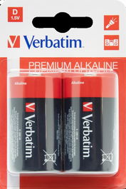 Verbatim Pilas Alcalinas D LR20 Pack 2 Unidades