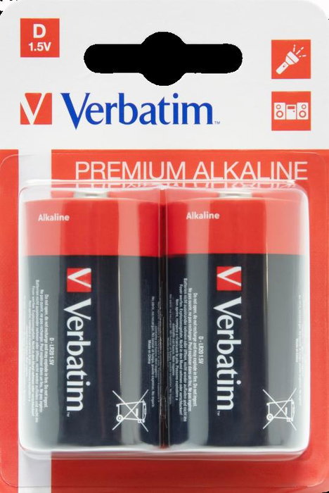 Verbatim Pilas Alcalinas D LR20 Pack 2 Unidades Verbatim Pilas Alcalinas D LR20 Pack 2 Unidades