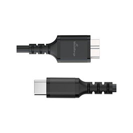 MediaRange Cable Carga USB MRCS257 Micro USB a USB-C 3.2 Gen 1, 5 Gbps, 0.5 m, Negro