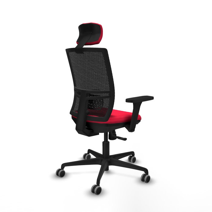 PIQUERAS Y CRESPO Silla de oficina Yunquera con mecanismo Sincro, Rojo y Negro
