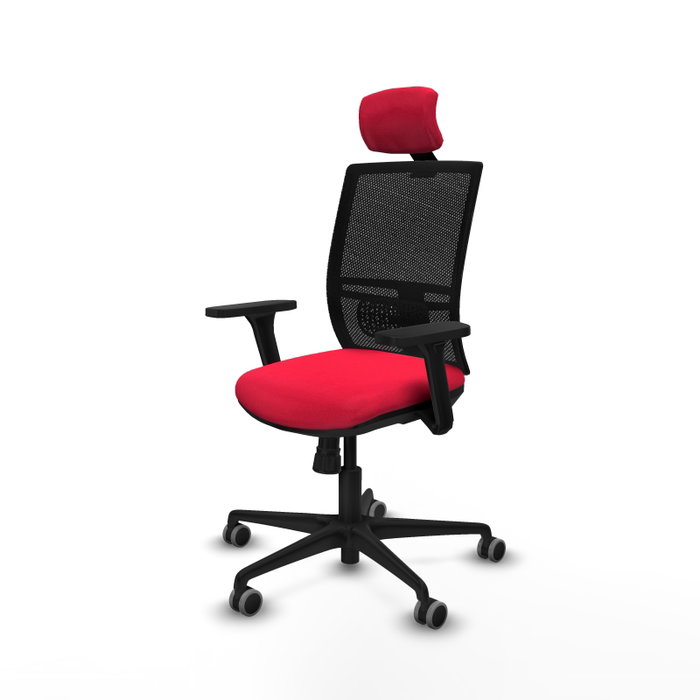 PIQUERAS Y CRESPO Silla de oficina Yunquera con mecanismo Sincro, Rojo y Negro