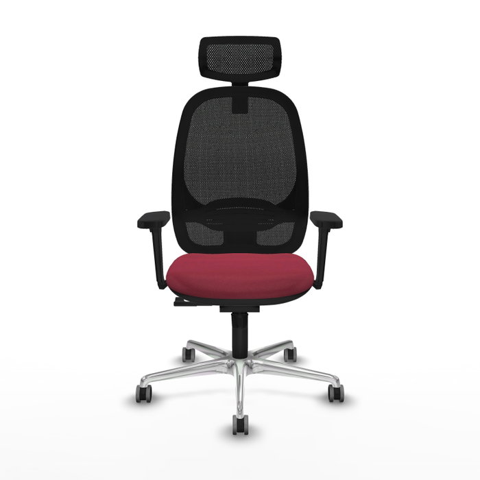 PIQUERAS Y CRESPO Silla de oficina Cilanco con mecanismo Sincro, Tela Granate y Malla Negra PIQUERAS Y CRESPO Silla de oficina Cilanco con mecanismo Sincro, Tela Granate y Malla Negra