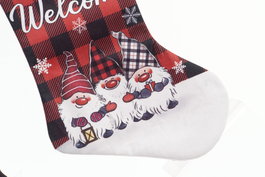 DKD Home Decor Calcetín Navidad Alpina Blanco Rojo 1 x 49 x 27 cm Pack 12 Unidades