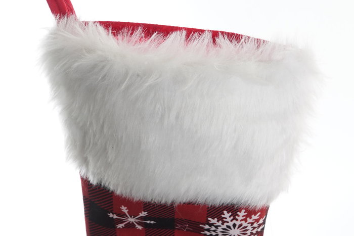 DKD Home Decor Calcetín Navidad Alpina Blanco Rojo 1 x 49 x 27 cm Pack 12 Unidades