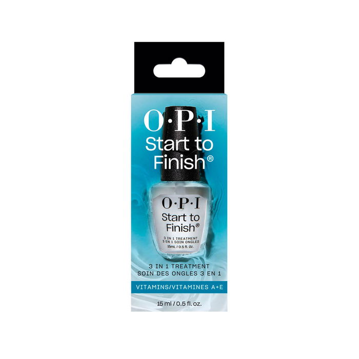 OPI START TO FINISH 3 en 1 Tratamiento base, top coat y fortalecedor 15 ml