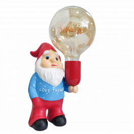 Amore Gnomo de Cerámica Azul/Rojo con Bombilla LED G125