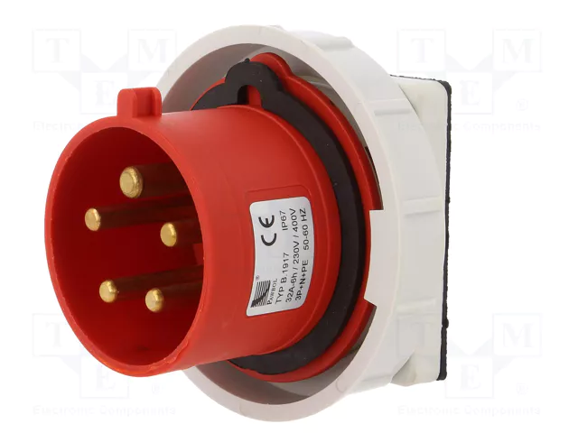 PAWBOL Conector Macho IEC 60309 de 5 Pines 32A 400V IP67 PAWBOL Conector Macho IEC 60309 de 5 Pines 32A 400V IP67