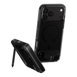 PanzerGlass CARE Kickstand Case para iPhone 17 Pro Max, Smokey m. Schwarz MagSafe