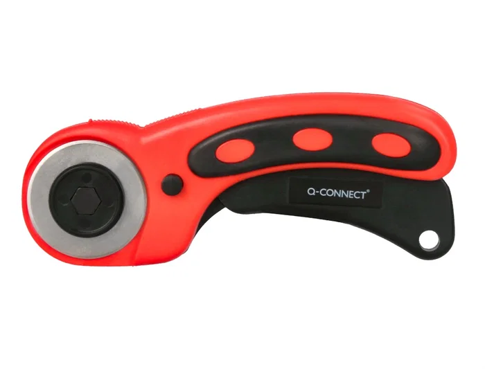 Q-connect Cúter Rotatorio XD-38, Cuchilla Circular 45 mm, 22x165x56 mm, Herramienta de Corte Preciso para Papel, Tela y Cuero