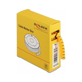 DeLOCK Caja de marcadores de cables No. 2, Amarillo, 500 unidades
