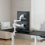 Aisens Soporte de Mesa DT32TSR-441 con Contrapeso para 2 Monitores, Giratorio e Inclinable, Compatible con Pantallas 17-32 Pulgadas hasta 9kg por Brazo, VESA 100x100 mm, Blanco