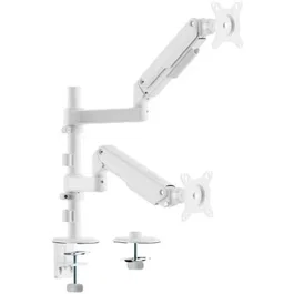 Aisens Soporte de Mesa DT32TSR-441 con Contrapeso para 2 Monitores, Giratorio e Inclinable, Compatible con Pantallas 17-32 Pulgadas hasta 9kg por Brazo, VESA 100x100 mm, Blanco