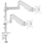 Aisens Soporte de Mesa DT32TSR-441 con Contrapeso para 2 Monitores, Giratorio e Inclinable, Compatible con Pantallas 17-32 Pulgadas hasta 9kg por Brazo, VESA 100x100 mm, Blanco