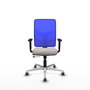 PIQUERAS Y CRESPO Silla de oficina Motilla con mecanismo Sincro/Traslack, Blanco y Azul