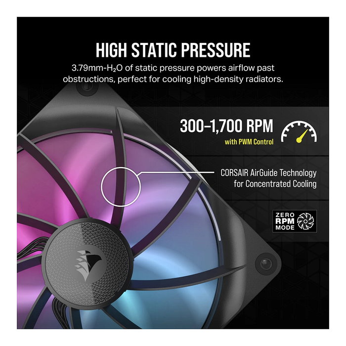 Corsair RX140 RGB iCUE LINK Dual Kit Negro