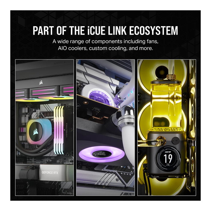Corsair RX140 RGB iCUE LINK Dual Kit Negro