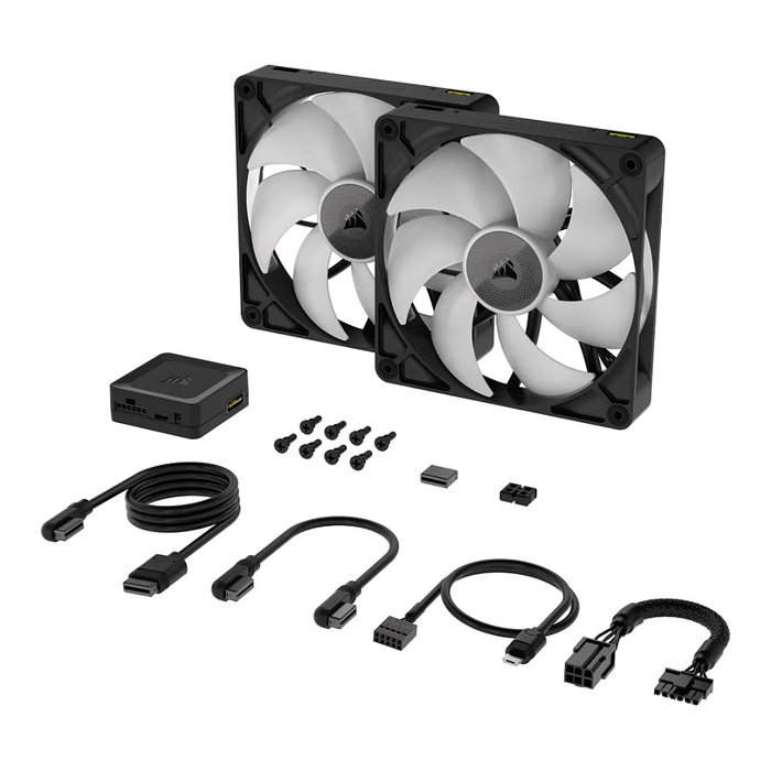 Corsair RX140 RGB iCUE LINK Dual Kit Negro