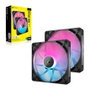 Corsair RX140 RGB iCUE LINK Dual Kit Negro