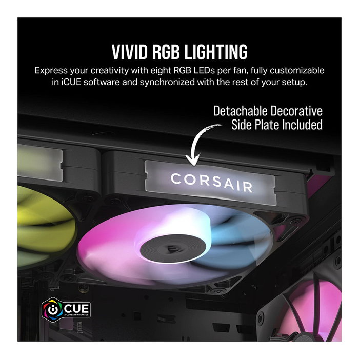Corsair RX140 RGB iCUE LINK Dual Kit Negro