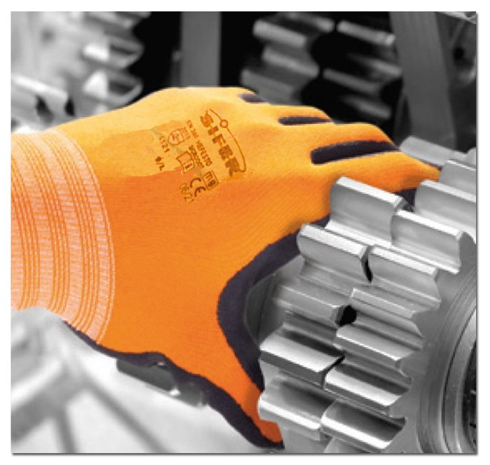 SIFER Guante Nylon+Nitrilo T-6 HEFESTO con puntos Superfoam Sicrodot