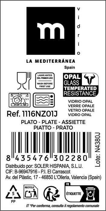 La Mediterranea Plato Llano Opal Everett 25,5cm