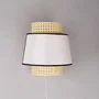 Aplique de pared Quilmes SKD-W1024 en ratán y madera con portalámparas E14 para salón o dormitorio