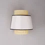 Aplique de pared Quilmes SKD-W1024 en ratán y madera con portalámparas E14 para salón o dormitorio