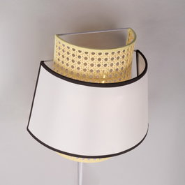 SKD Aplique de Pared Quilmes Ratán y Madera con Bombilla E14 - SKD-W1024