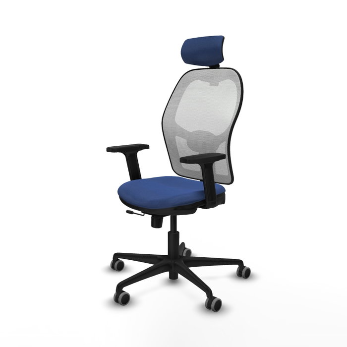 PIQUERAS Y CRESPO Silla de oficina Jorquera con mecanismo Sincro/Traslack, Azul marino y Blanco PIQUERAS Y CRESPO Silla de oficina Jorquera con mecanismo Sincro/Traslack, Azul marino y Blanco