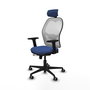 PIQUERAS Y CRESPO Silla de oficina Jorquera con mecanismo Sincro/Traslack, Azul marino y Blanco