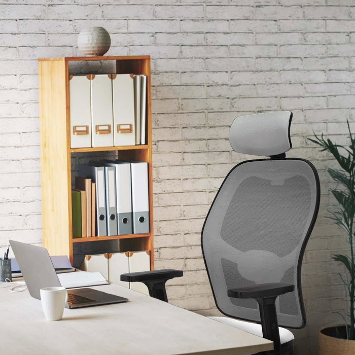 PIQUERAS Y CRESPO Silla de oficina Jorquera con mecanismo Sincro/Traslack, Azul marino y Blanco PIQUERAS Y CRESPO Silla de oficina Jorquera con mecanismo Sincro/Traslack, Azul marino y Blanco