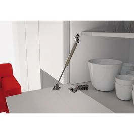 Italiana Ferramenta Pistón Descendente Compact Largo 244 mm para Puerta de Madera con Soportes