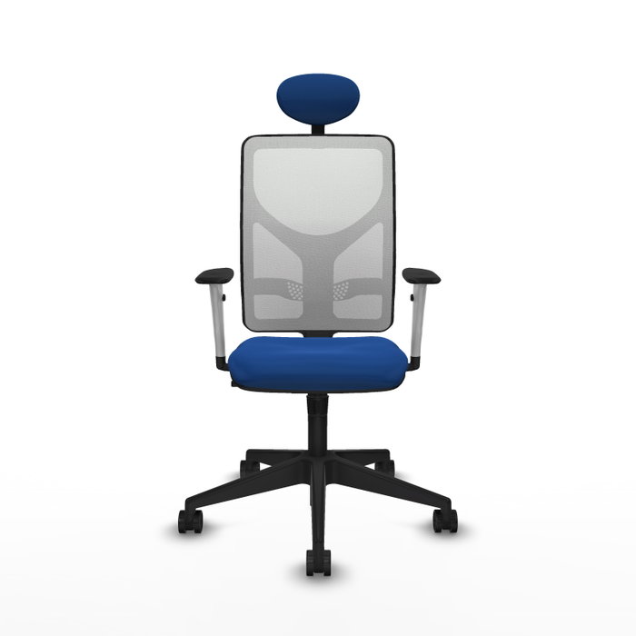 PIQUERAS Y CRESPO Silla de oficina Motilla Azul y Blanco con mecanismo Sincro PIQUERAS Y CRESPO Silla de oficina Motilla Azul y Blanco con mecanismo Sincro