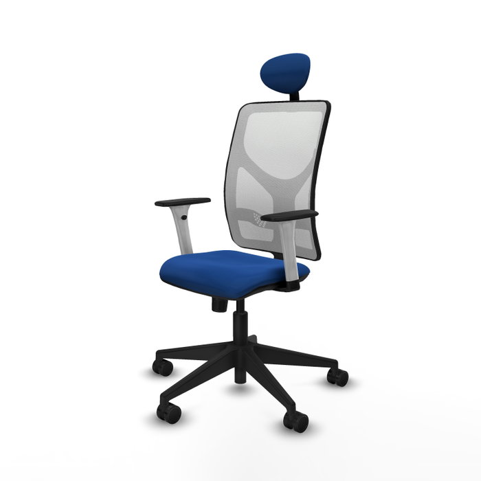 PIQUERAS Y CRESPO Silla de oficina Motilla Azul y Blanco con mecanismo Sincro PIQUERAS Y CRESPO Silla de oficina Motilla Azul y Blanco con mecanismo Sincro