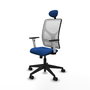 PIQUERAS Y CRESPO Silla de oficina Motilla Azul y Blanco con mecanismo Sincro